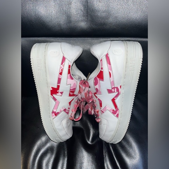 A BATHING APE Bape Sta Icon ABC Camo Shoes Womens Size 8 Pink - Picture 4 of 8